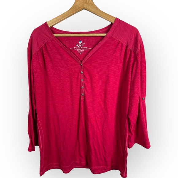 Kuhl Tops - Kuhl Womens size XL Shasta Henley 3/4 Roll Tab Sleeve Shirt Top